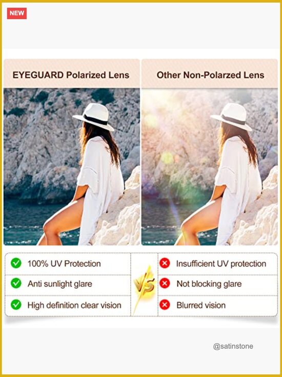 Polarized Sunglasses for Women Retro Vintage Driving UV400 Protection 2 Pack